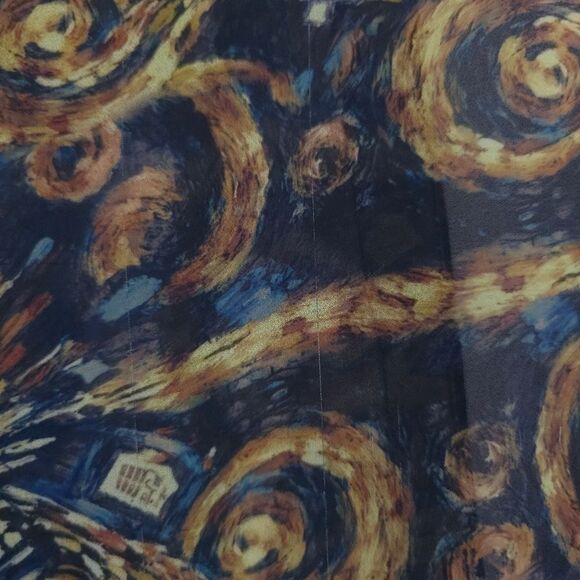 Doctor Who Exploding Tardis Kimono Chiffon Fringe Open Front Comic Con - Picture 7 of 14